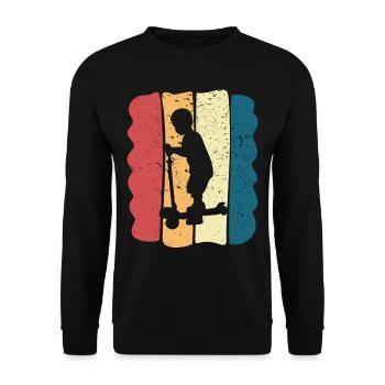 Scooter Stunt Scooter for Kids Retro - Unisex Sweatshirt - black - Front - Alina (178cm) & Michal (187cm)