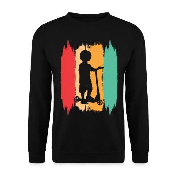 Scooter Stunt Scooter for Kids Retro - Unisex Sweatshirt - black - Front - Alina (178cm) & Michal (187cm)