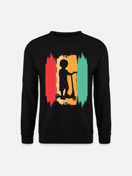 Scooter Stunt Roller für Kinder Retro - Unisex Pullover - Schwarz