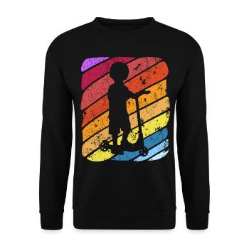 Scooter Stunt Scooter for Kids Retro - Unisex Sweatshirt - black - Front - Alina (178cm) & Michal (187cm)