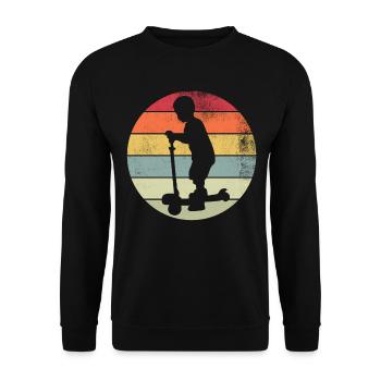 Scooter Stunt Scooter for Kids Retro - Unisex Sweatshirt - black - Front - Alina (178cm) & Michal (187cm)