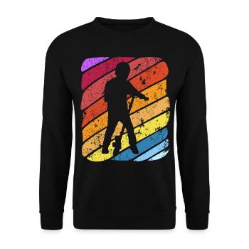 Scooter Stunt Scooter for Kids Retro - Unisex Sweatshirt - black - Front - Alina (178cm) & Michal (187cm)