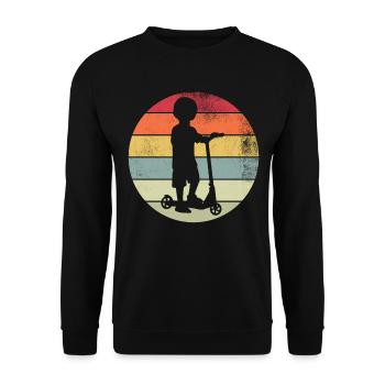 Scooter Stunt Scooter for Kids Retro - Unisex Sweatshirt - black - Front - Alina (178cm) & Michal (187cm)