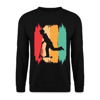 Scooter Stunt Scooter for Kids Retro - Unisex Sweatshirt - black - Front - Alina (178cm) & Michal (187cm)