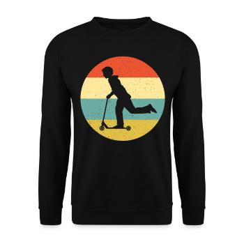 Scooter Stunt Scooter for Kids Retro - Unisex Sweatshirt - black - Front - Alina (178cm) & Michal (187cm)
