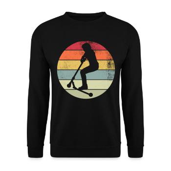 Scooter Stunt Scooter for Kids Retro - Unisex Sweatshirt - black - Front - Alina (178cm) & Michal (187cm)