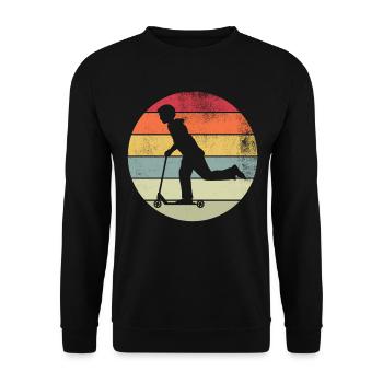 Scooter Stunt Scooter for Kids Retro - Unisex Sweatshirt - black - Front - Alina (178cm) & Michal (187cm)