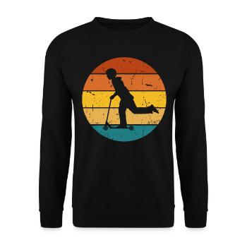 Scooter Stunt Scooter for Kids Retro - Unisex Sweatshirt - black - Front - Alina (178cm) & Michal (187cm)