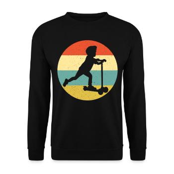 Scooter Stunt Scooter for Kids Retro - Unisex Sweatshirt - black - Front - Alina (178cm) & Michal (187cm)