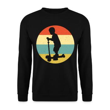 Scooter Stunt Scooter for Kids Retro - Unisex Sweatshirt - black - Front - Alina (178cm) & Michal (187cm)