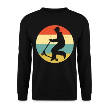 Scooter Stunt Scooter for Kids Retro - Unisex Sweatshirt - black - Front - Alina (178cm) & Michal (187cm)