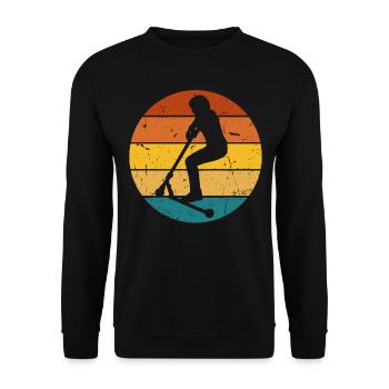 Scooter Stunt Scooter for Kids Retro - Unisex Sweatshirt - black - Front - Alina (178cm) & Michal (187cm)