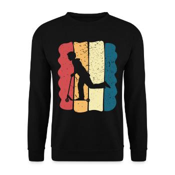 Scooter Stunt Scooter for Kids Retro - Unisex Sweatshirt - black - Front - Alina (178cm) & Michal (187cm)