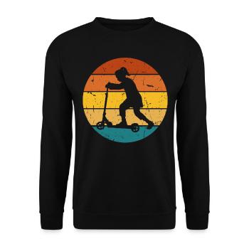 Scooter Stunt Scooter for Kids Retro - Unisex Sweatshirt - black - Front - Alina (178cm) & Michal (187cm)