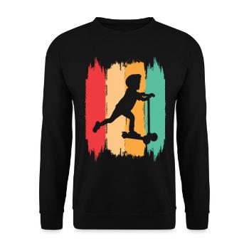 Scooter Stunt Scooter for Kids Retro - Unisex Sweatshirt - black - Front - Alina (178cm) & Michal (187cm)
