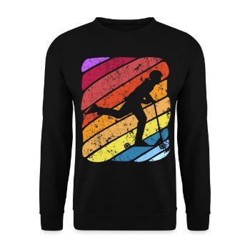 Scooter Stunt Scooter for Kids Retro - Unisex Sweatshirt - black - Front - Alina (178cm) & Michal (187cm)
