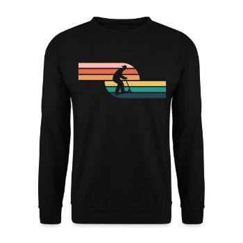 Scooter Stunt Scooter for Kids Retro - Unisex Sweatshirt - black - Front - Alina (178cm) & Michal (187cm)