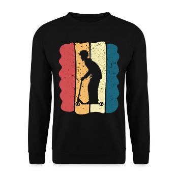 Scooter Stunt Scooter for Kids Retro - Unisex Sweatshirt - black - Front - Alina (178cm) & Michal (187cm)