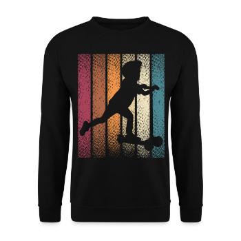 Scooter Stunt Scooter for Kids Retro - Unisex Sweatshirt - black - Front - Alina (178cm) & Michal (187cm)