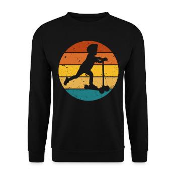 Scooter Stunt Roller für Kinder Retro - Unisex Pullover - Schwarz - Vorne - Alina (178cm) & Michal (187cm)