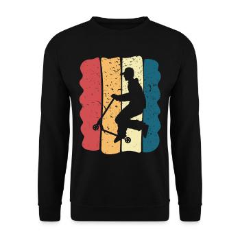 Scooter Stunt Scooter for Kids Retro - Unisex Sweatshirt - black - Front - Alina (178cm) & Michal (187cm)