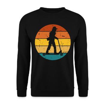 Scooter Stunt Scooter for Kids Retro - Unisex Sweatshirt - black - Front - Alina (178cm) & Michal (187cm)