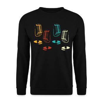 Karaoke Singer Microphone Vocalist - Unisex Pullover - Schwarz - Vorne - Alina (178cm) & Michal (187cm)