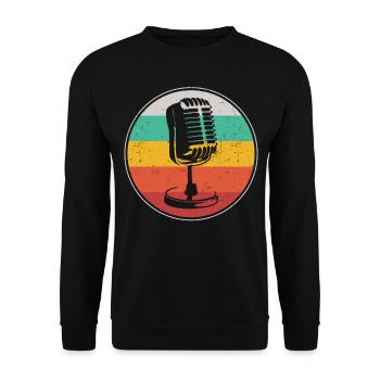 Karaoke Singer Microphone Vocalist - Unisex Pullover - Schwarz - Vorne - Alina (178cm) & Michal (187cm)