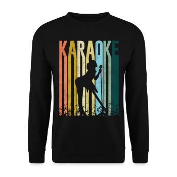 Karaoké Chanteur Rétro Vintage - Sweat-shirt Unisexe - noir - Devant - Alina (178cm) & Michal (187cm)