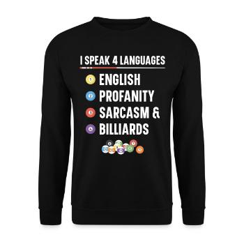 Billards Joueur de billard Balle Je parle - Sweat-shirt Unisexe - noir - Devant - Alina (178cm) & Michal (187cm)