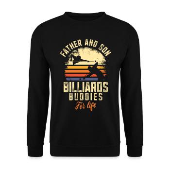 Billard Joueur de billard Balle Papa Fils - Sweat-shirt Unisexe - noir - Devant - Alina (178cm) & Michal (187cm)