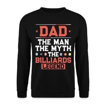Billard Joueur de billard Balle Papa Papa - Sweat-shirt Unisexe - noir - Devant - Alina (178cm) & Michal (187cm)