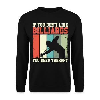 Billiards Pool Player Ball Retro - Unisex Pullover - Schwarz - Vorne - Alina (178cm) & Michal (187cm)