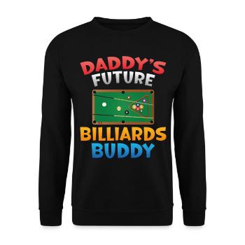 Billard Joueur de billard Balle Papa Fils - Sweat-shirt Unisexe - noir - Devant - Alina (178cm) & Michal (187cm)