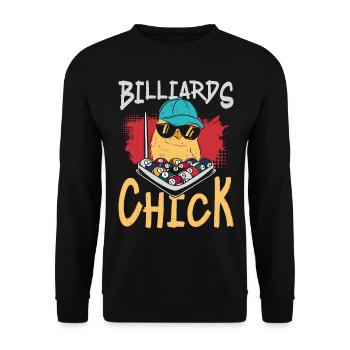 Billiards Pool Player Ball Girl - Unisex Sweatshirt - black - Front - Alina (178cm) & Michal (187cm)