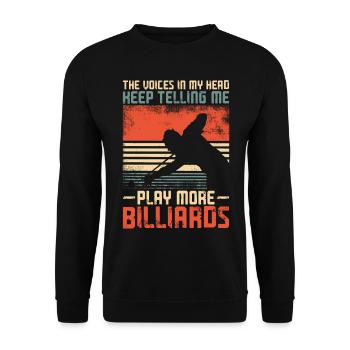 Billiards Pool Player Ball Retro - Unisex Sweatshirt - black - Front - Alina (178cm) & Michal (187cm)