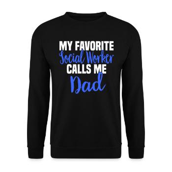 Sozialarbeit Sozialarbeiter Soziale Arbeit Papa - Unisex Pullover - Schwarz - Vorne - Alina (178cm) & Michal (187cm)