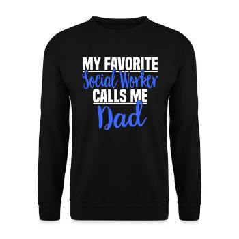 Sozialarbeit Sozialarbeiter Soziale Arbeit Papa - Unisex Pullover - Schwarz - Vorne - Alina (178cm) & Michal (187cm)