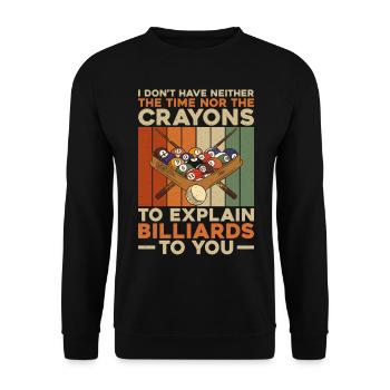 Billiards Pool Player Ball Retro - Unisex Sweatshirt - black - Front - Alina (178cm) & Michal (187cm)