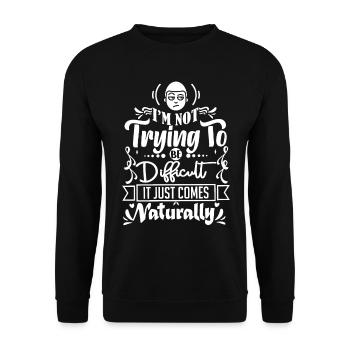 Sarcasm, funny saying, introverted - Unisex Sweatshirt - black - Front - Alina (178cm) & Michal (187cm)