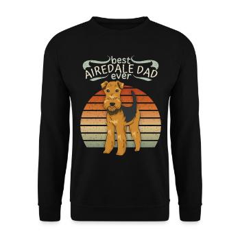 Airedale-Terrier Airedale-Dad lustiger Spruch Hund - Unisex Pullover - Schwarz - Vorne - Alina (178cm) & Michal (187cm)