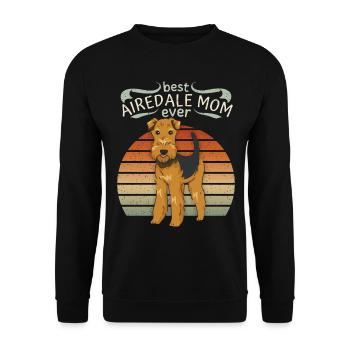 Airedale-Terrier Airedale-Mom lustiger Spruch Hund - Unisex Pullover - Schwarz - Vorne - Alina (178cm) & Michal (187cm)