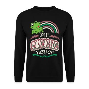 Sarcasm, funny saying with tree frog - Unisex Sweatshirt - black - Front - Alina (178cm) & Michal (187cm)