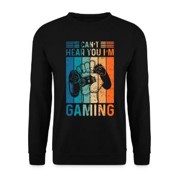 Je ne peux pas vous entendre Je suis contrôleur de jeu Citation de joueur - Sweat-shirt Unisexe - noir - Devant - Alina (178cm) & Michal (187cm)
