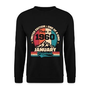 Birthday gift January 1960 Limited Edition - Unisex Sweatshirt - black - Front - Alina (178cm) & Michal (187cm)