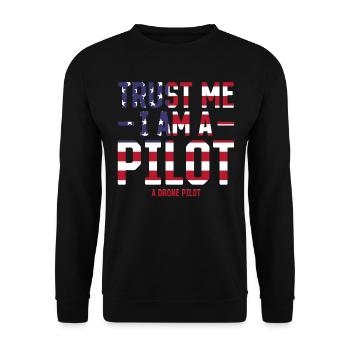 Drôle de pilote de drone - Croyez-moi, je suis un pilote un drone - Sweat-shirt Unisexe - noir - Devant - Alina (178cm) & Michal (187cm)