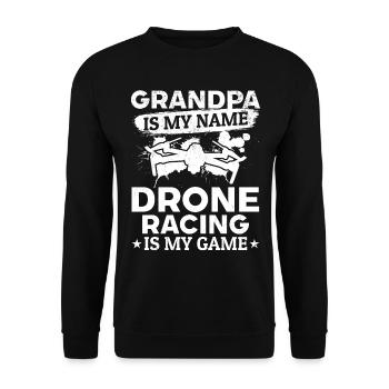 Drone Pilot Grandpa est mon nom Drone Racing est mon - Sweat-shirt Unisexe - noir - Devant - Alina (178cm) & Michal (187cm)