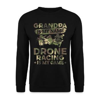 Pilote de drone - Grand-père est mon nom Drone Racing est M - Sweat-shirt Unisexe - noir - Devant - Alina (178cm) & Michal (187cm)