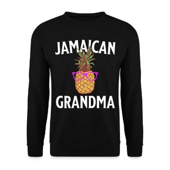 Jamaica Oma Jamaica Grossmutter - Unisex Pullover - Schwarz - Vorne - Alina (178cm) & Michal (187cm)