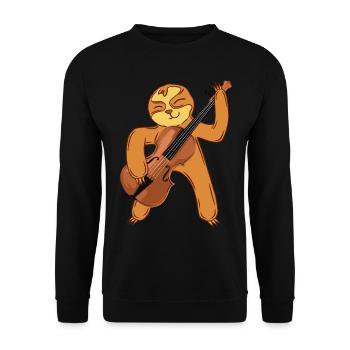 Paresseux Contrebassiste Contrebassiste Paresseux - Sweat-shirt Unisexe - noir - Devant - Alina (178cm) & Michal (187cm)